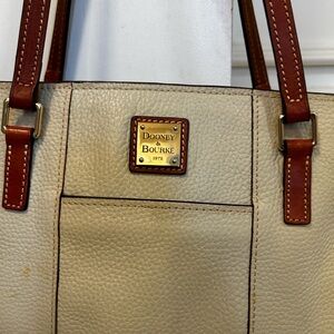 Dooney & Bourke Cream and Brown Structured Tote